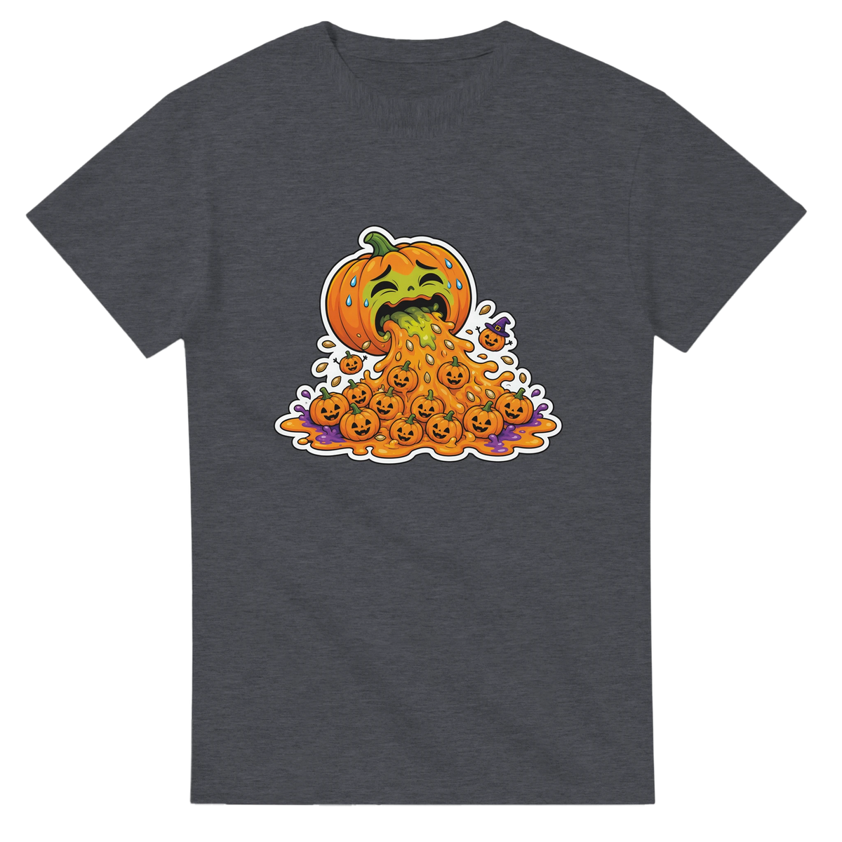 Funny Halloween t-shirt with cute pumpkin who's had too much pumpkin spice (view 1 of 3)