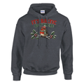 Funny Christmas hoodie with chubby robin in a woolly hat and scarf, 'It's Baltic Out There' (view 1 of 5)