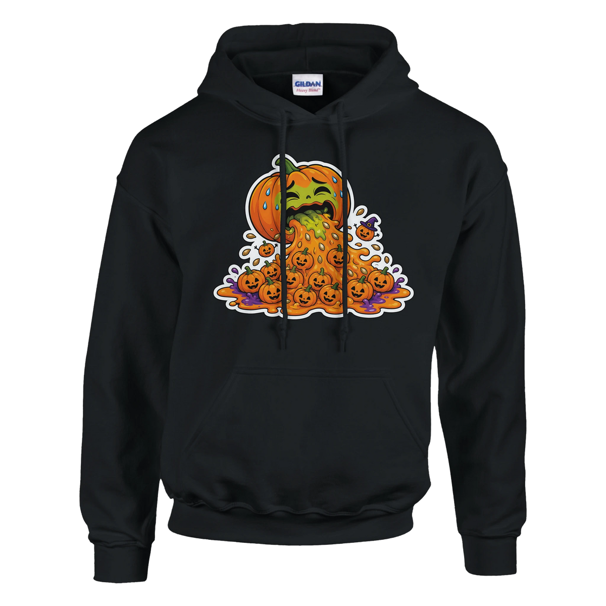 Funny Halloween hoodie with cute pumpkin who's had too much pumpkin spice (view 3 of 5)