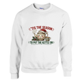 Funny Christmas jumper with teapot in a Santa hat with a cuppa and holly, 'Tis the Season to Put the Kettle On' (view 1 of 3)