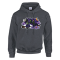 Funny Halloween hoodie with witches stuck in a broomstick traffic jam, 'Witches' Rush Hour' (view 1 of 5)