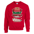 Personalised Family Christmas Jumper with 'The [Surname] Family Christmas 2026' design with a personalised surname ribbon (view 1 of 2)