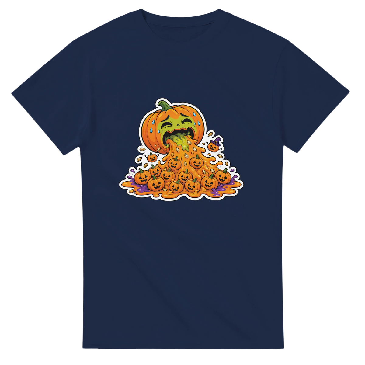 Funny Halloween t-shirt with cute pumpkin who's had too much pumpkin spice (view 3 of 3)