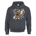 Funny Halloween hoodie with zombie baseball player swinging a bat (view 1 of 5)