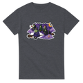 Funny Halloween t-shirt with witches stuck in a broomstick traffic jam, 'Witches' Rush Hour' (view 1 of 3)