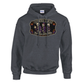 Funny Halloween hoodie with skeletons queuing politely, 'Queue Here for the Afterlife' (view 1 of 5)