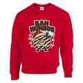 Funny Christmas jumper with grumpy humbug sweet in a Santa hat, 'Bah Humbug' (view 1 of 2)