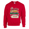 Personalised Santa I Can Explain Christmas Jumper with 'Santa, I Can Explain' mince pie thief design with a personalised name tag (view 1 of 2)