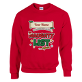 Personalised Naughty List Christmas Jumper with 'Officially on the Naughty List... Again' design with a personalised name (view 1 of 2)