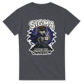 Funny British t-shirt with lone wolf in a flat cap with a cup of tea, 'Sigma: Makes His Own Brew' (view 1 of 3)