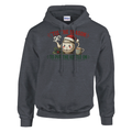 Funny Christmas hoodie with teapot in a Santa hat with a cuppa and holly, 'Tis the Season to Put the Kettle On' (view 1 of 5)
