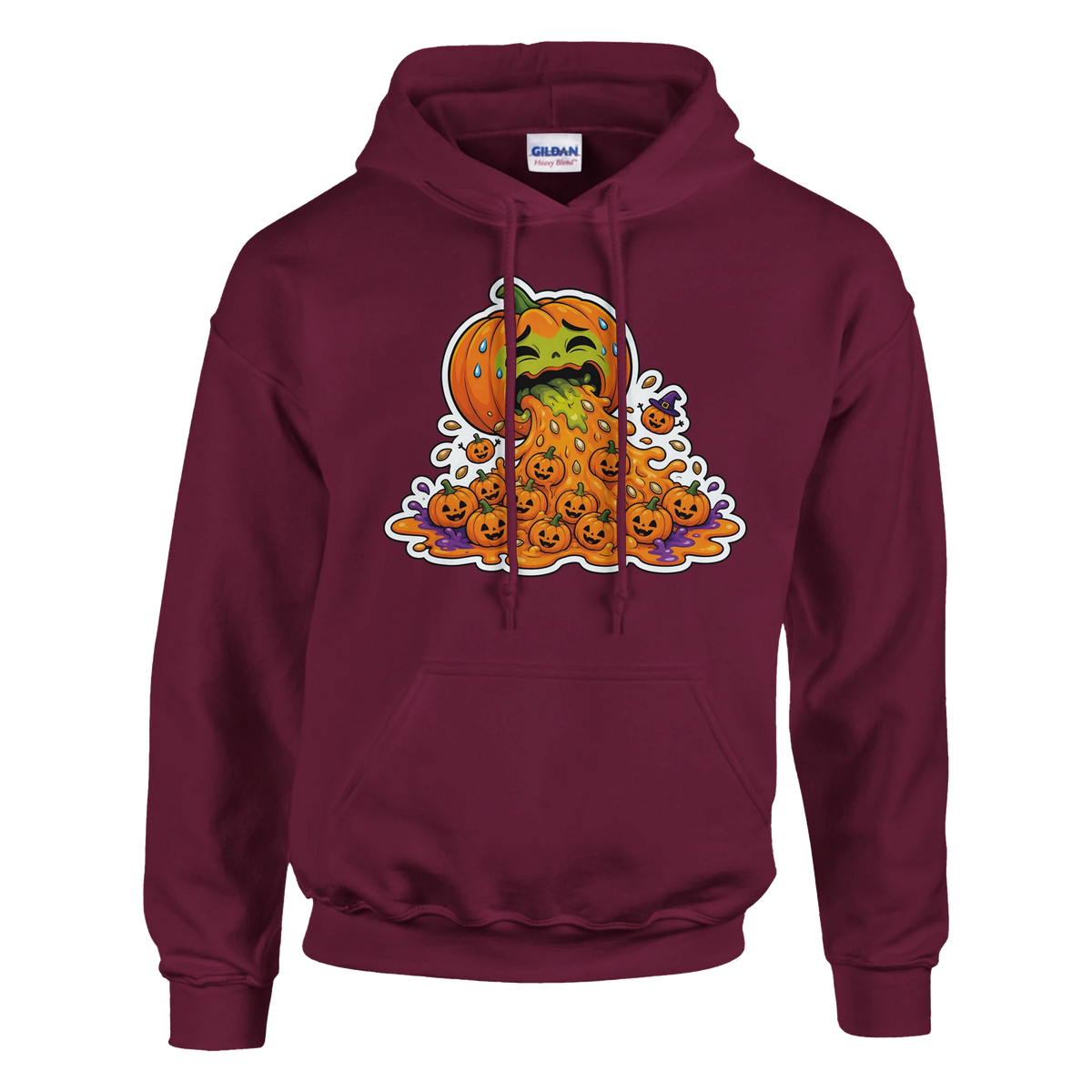 Funny Halloween hoodie with cute pumpkin who's had too much pumpkin spice (view 5 of 5)