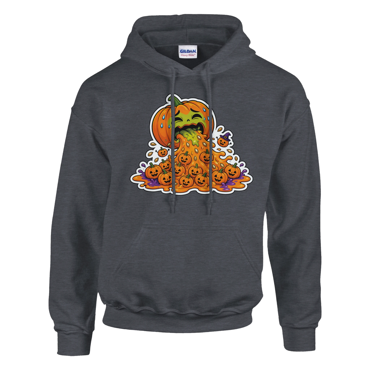 Funny Halloween hoodie with cute pumpkin who's had too much pumpkin spice (view 1 of 5)